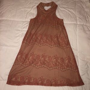 Patrice Lace High Neck Shift Dress - Dina Be